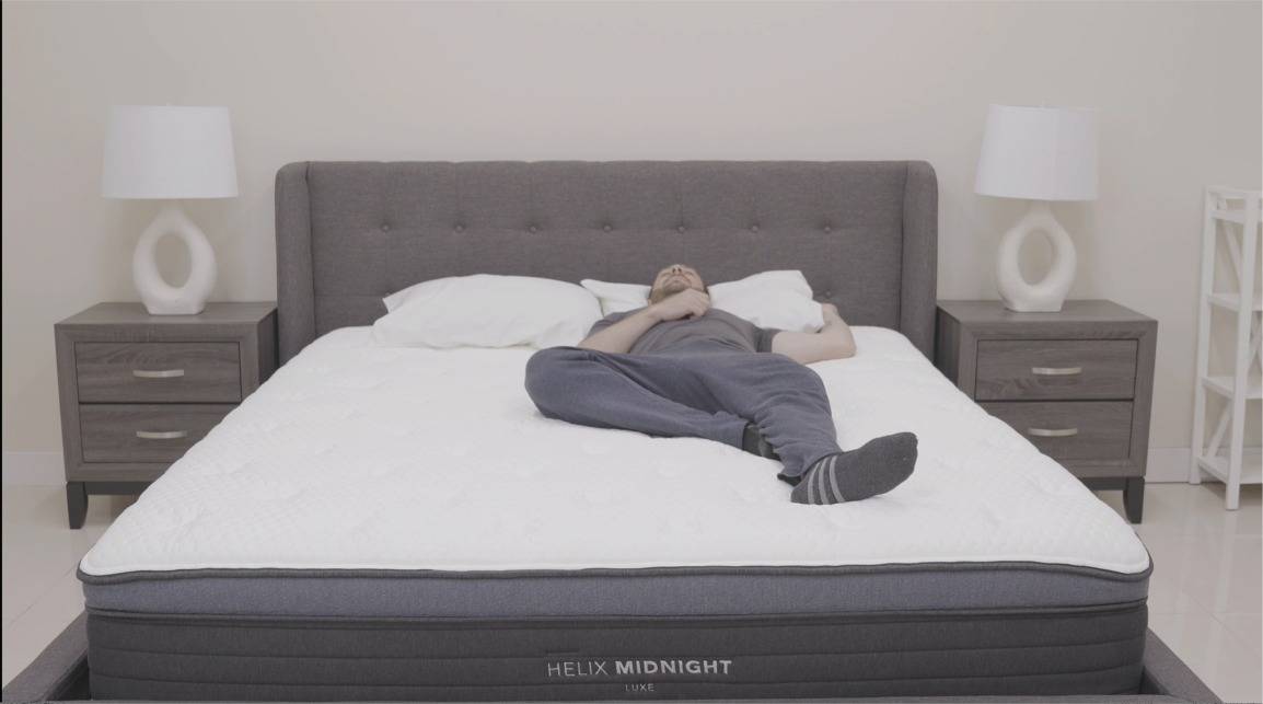 Helix Midnight Lux Mattress Review by Sleep Examiner - Back Sleeping