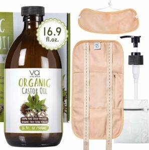 Vital Affair Castor Oil Organic Cold Pressed Unrefined Glass Bottle-Castor Oil Wrap