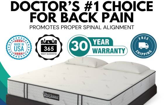 Back Science Mattress for Back Pain - Promotes Proper Spinal Alignment